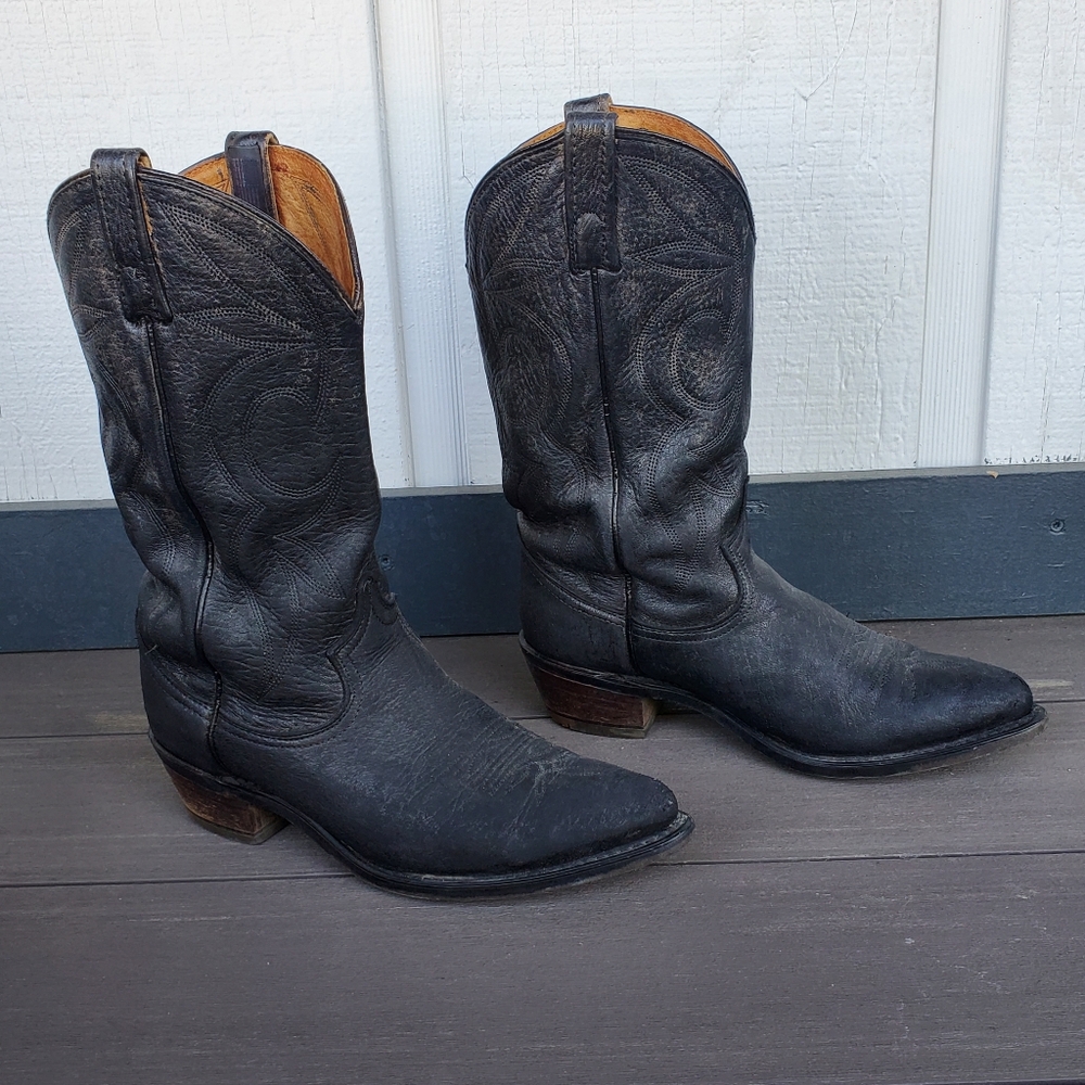 Dingo Black Heeled Boots with Classic Western Style - Picture 6 of 10